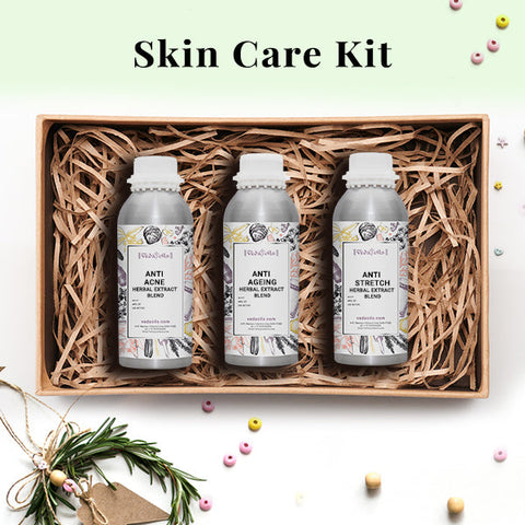 Skin Care Kit - Set of Anti Acne, Anti Stretch Marks & Anti-Aging Herbal Blend - 100 Gm