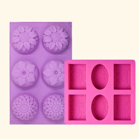 Flower Pattern Shape Mold + 6 Cavity Round Flower Mould