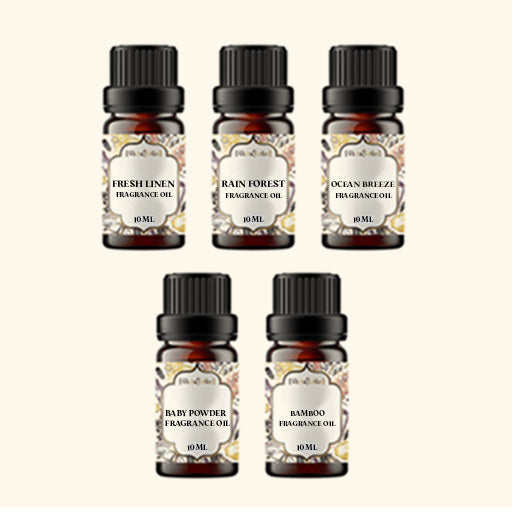 5 Fresh / Clean Fragrance Oils Sample Kit - 10 Ml Each