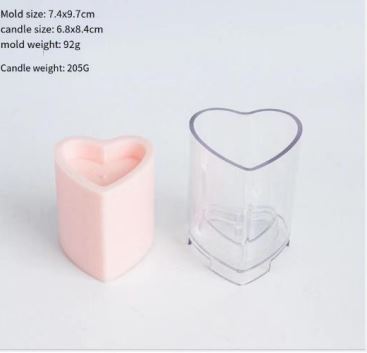 Heart Pillar Polycarbonate Candle Mold