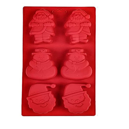3-in-1 Christmas Silicone Mould - Santa Face, Snowman, and Santa Claus Shaped Mould