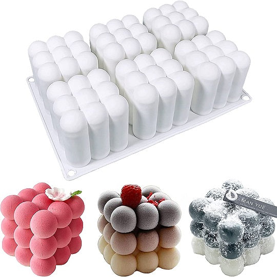 3D Bubble Candle Silicone Mould  ( 6 Cavities)