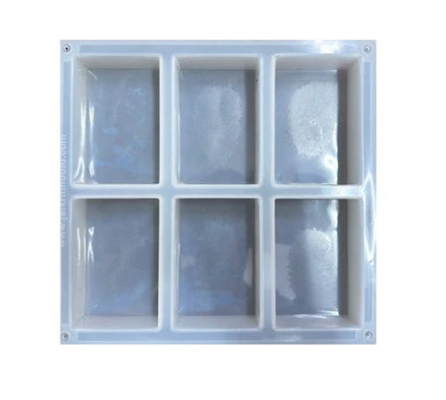 Rectangle Soap Shape Silicone Mold - 6 Cavity