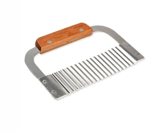 Wooden Soap Cutter Crinkle Steel
